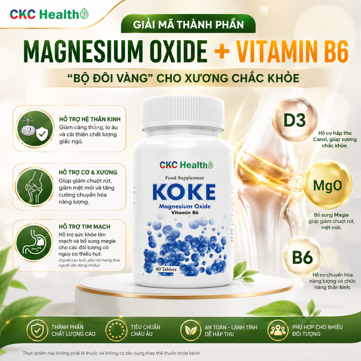MAGNESIUM OXIDE + VITAMIN B6 –
