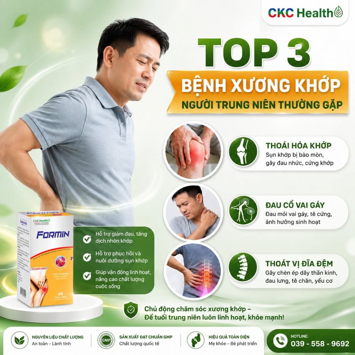 CHỦ ĐỘNG CHĂM SÓC XƯƠNG KHỚP – ĐỂ TUỔI TRUNG NIÊN LUÔN LINH HOẠT, KHỎE MẠNH!